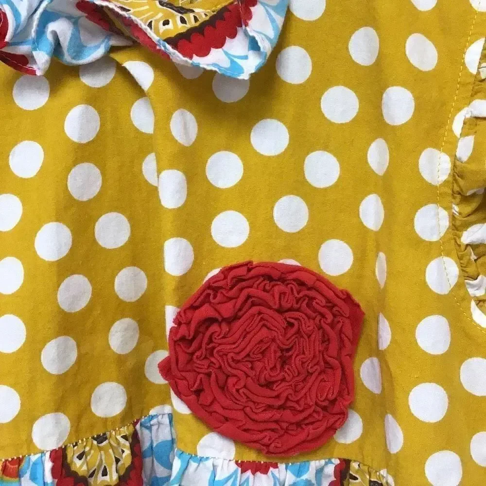Super cute little girls, dress, polkadot and floral print size 6 by Sage & Lilly